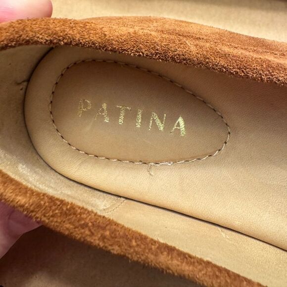 Patina Portland tan Suede leather Penny Loafers casual comfortable size 7 flats - Picture 6 of 9